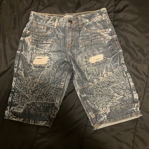 Biker Denim Jean Shorts